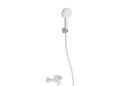 Смеситель для ванны и душа Wonzon & Woghand WW-4530-MW, с душевым гарнитуром, белый матовый