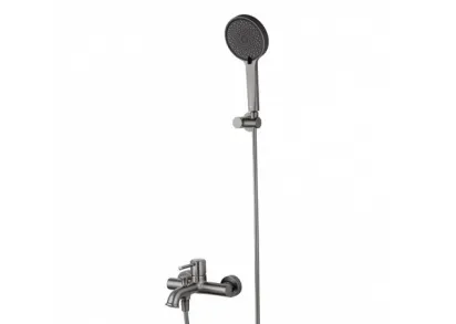 Смеситель для ванны и душа Wonzon & Woghand Tor WW-88037073-RG, с душевым гарнитуром, темный графит